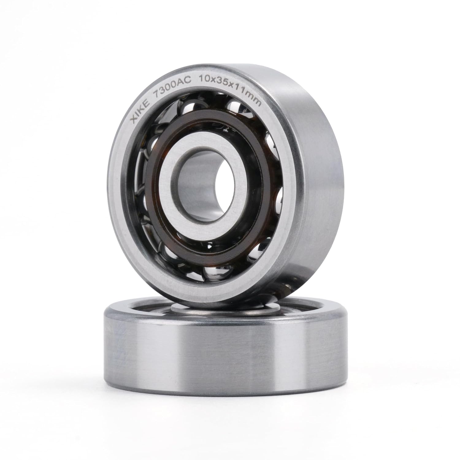 XIKE 2 Pcs 7300AC Angular Contact Ball Bearing 10x35x11mm, Fits DIY/Motor/Generator/Compressor/Gearbox/Industry/Agriculture/Engineering/Garden Machinery/ICE Vehicle Transmissions and Engines.