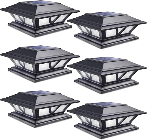 Siedinlar Luces solares para postes al aire libre, 2 modos, luz LED para valla de cubierta de 4 x 4, 5 x 5, 6 x 6 pulgadas, decoración de patio,