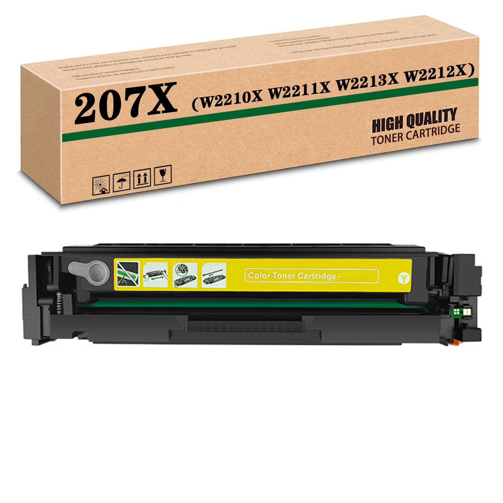Compatible W2210X W2211X W2213X W2212X 207X High-Capacity Toner Cartridge, Works for HP M255dw M255nw MFPM282nw MFPM283fdn MFPM283fdw Printers Yellow*1