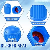 Vista 3 de Outus 20 piezas de tapas de vástago de válvula de neumático Tapas de válvula de neumático de plástico universales negras para bicicleta, bicicleta