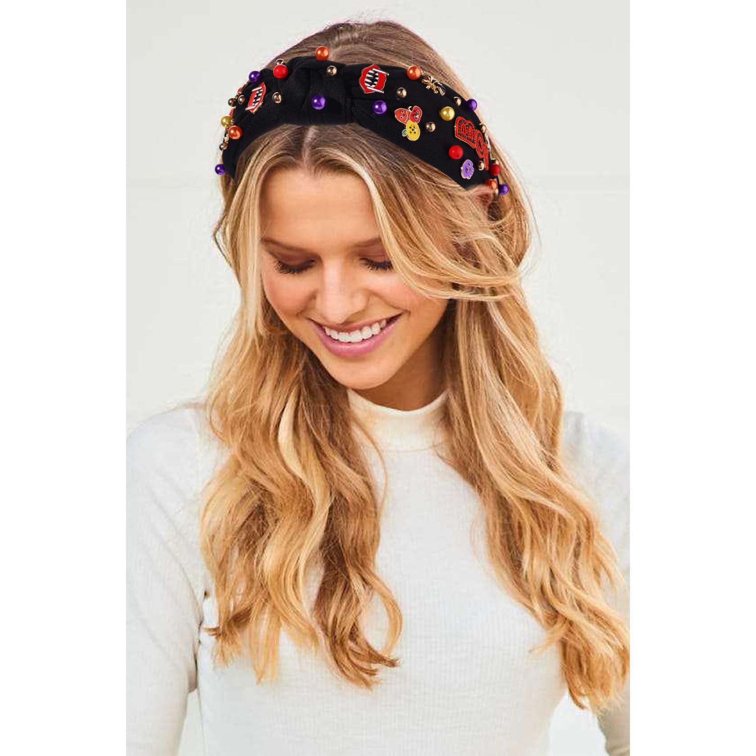 Amazon.com : Halloween Headband for Women Crystal Pearl 