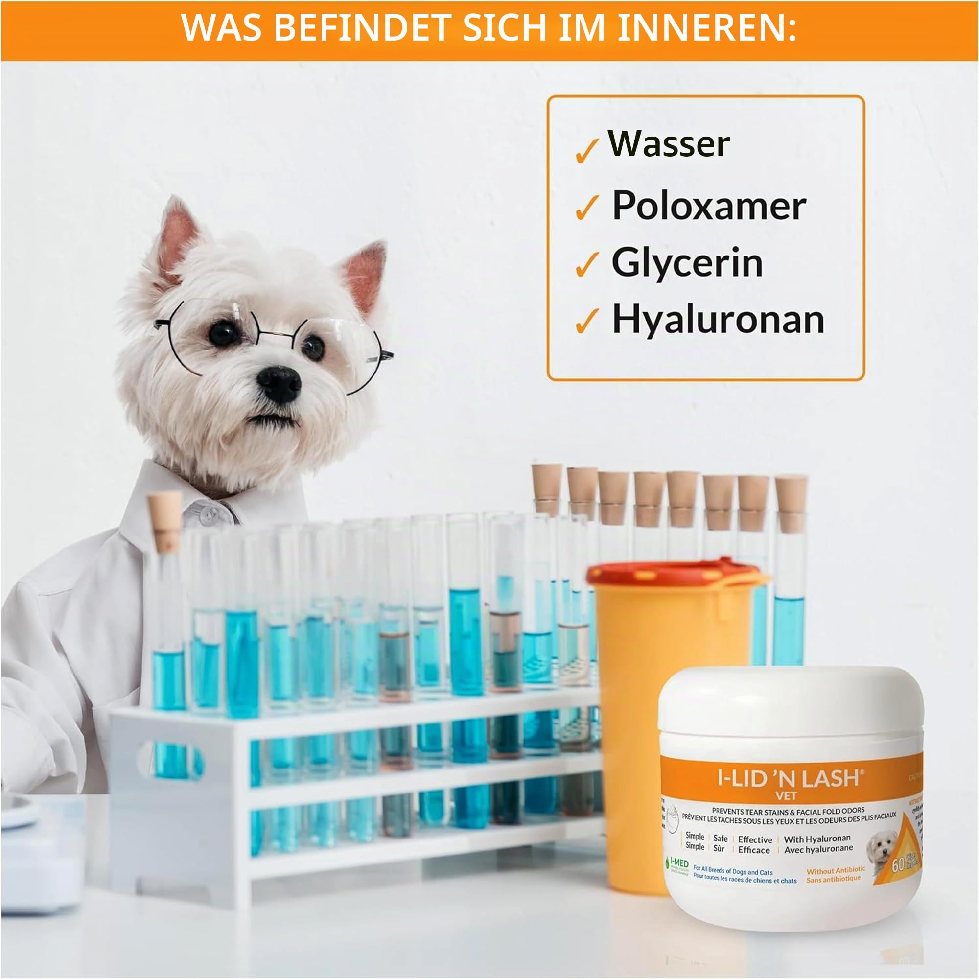 i-lid 'n Lash Hygiene vet Tücher, 60 Zählen