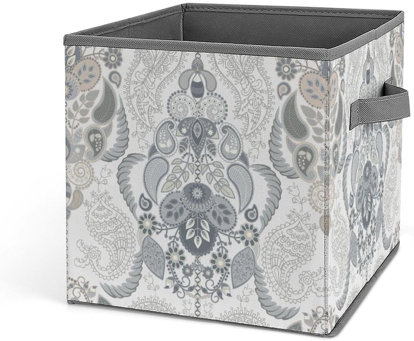 Paisleys Floral Foldable Storage Bins 10.6 Inch Fabric