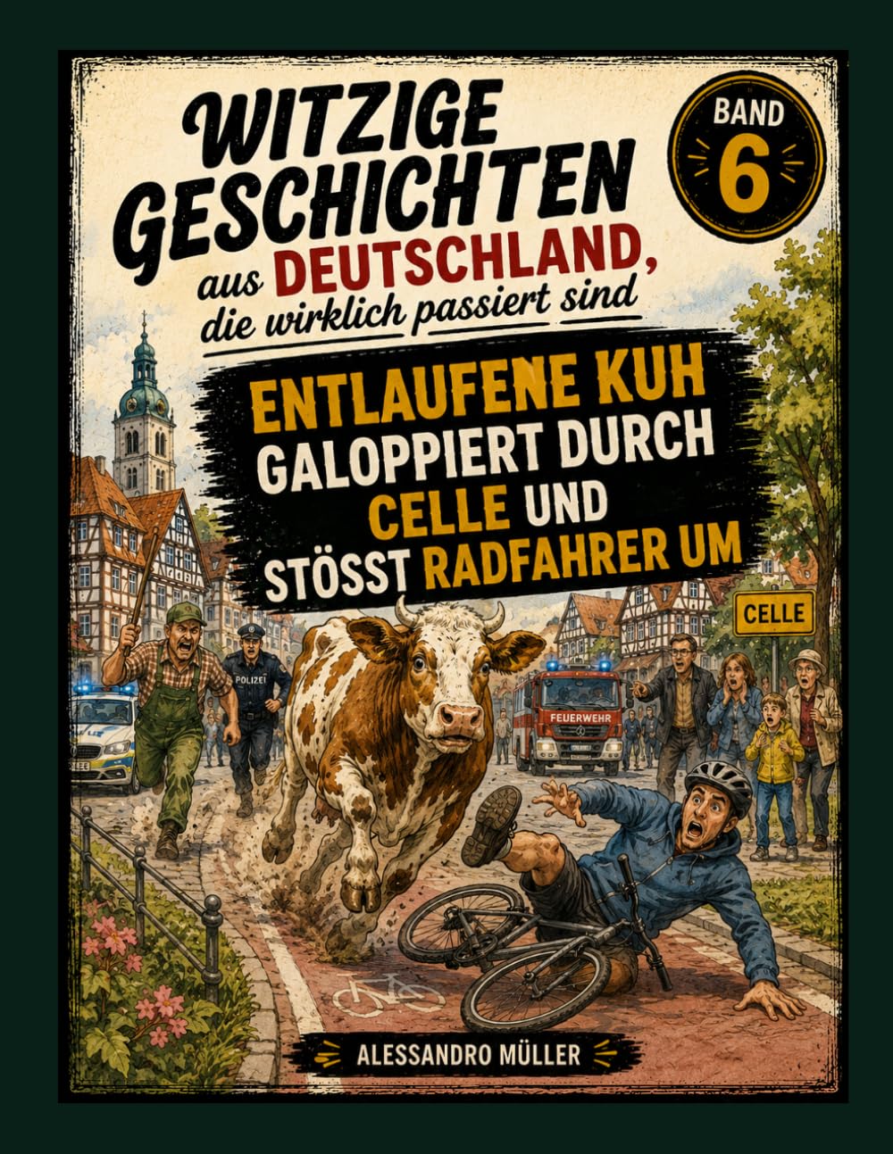 Entlaufene Kuh galoppiert durch Celle und stößt Radfahrer um: Wie eine Kuh beschloss, einen freien Tag einzulegen (Witzige Geschichten aus Deutschland, die wirklich passiert sind)