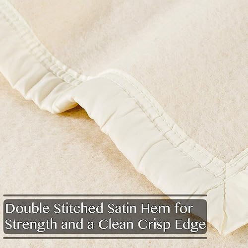 Miniatura 28 de Poyet Motte Rivoli - Manta sólida de 100% lana virgen, 100% lana, peso medio/pesado, lavable a máquina (azul sólido, tamaño matrimonial/queen) Azul