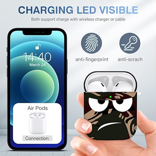 Miniatura 4 de Funda para Airpods, Don't Touch Me for Airpods Funda con llavero suave y bonita funda a prueba de golpes para mujeres y hombres, compatible con