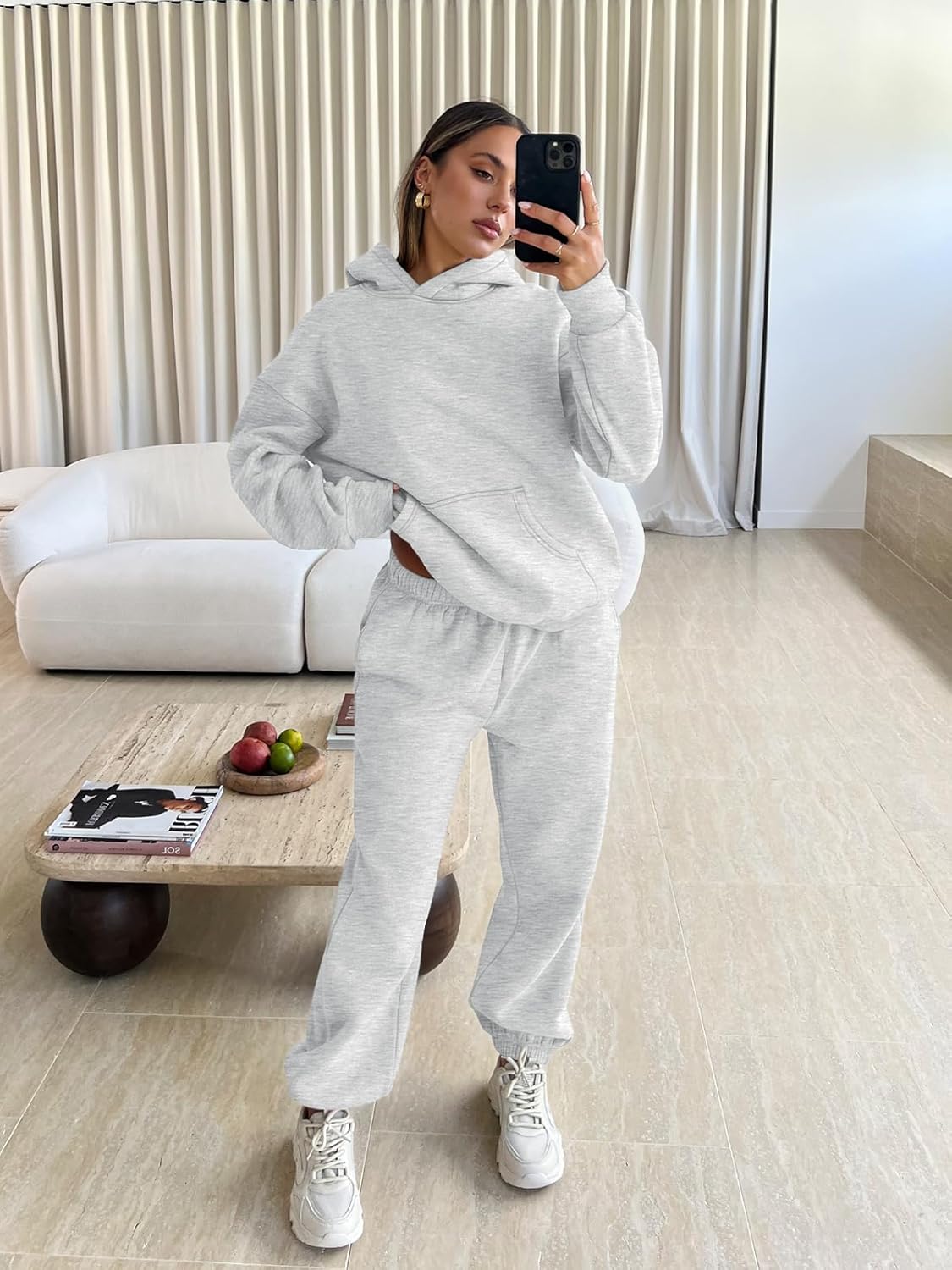 Trendy Queen Sweatsuits Women 2 Piece Outfit Two Piece Lounge Sets Hoodies and Sweatpants Fall Fashion Clothes 2026 Tracksuit - Image 5