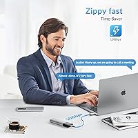 Vista 2 de Carcasa SSD de 10 Gbps, M.2 NVME USB C sin herramientas, carcasa de disco duro de aluminio con cable de 11.81 pulgadas, llave M PCI-E SATA/(B+M)