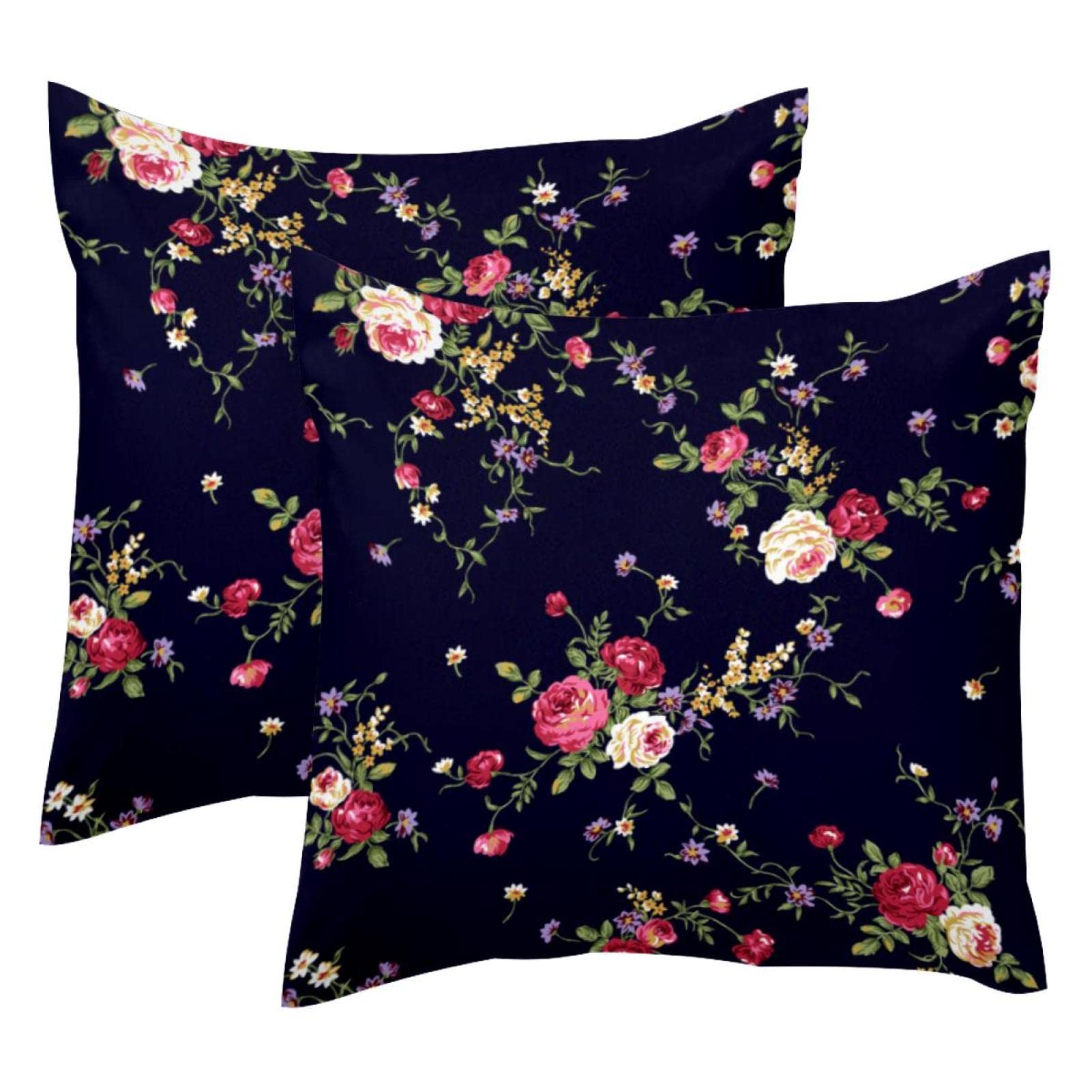 Housses de coussin lombaire lot de 2 décorations douces motif fleuri