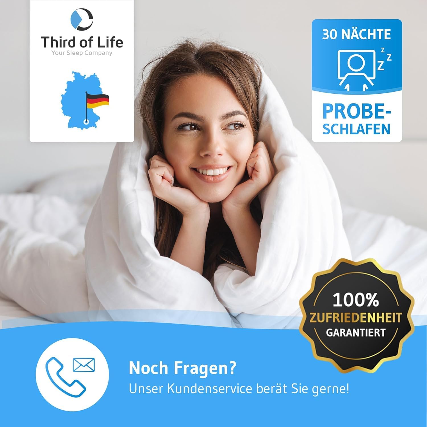 Bettdecke 135x200 mit Hygieneschutz & weicher Veredelung, Nachhaltige Ganzjahresdecke Blanco, Atmungsaktive Hohlfaser, Feuchtigkeitsregulierende Steppdecke, Warme 135 x 200 Blanket für Allergiker