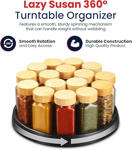 Miniatura 2 de Oizeir Lazy Susan de 10 pulgadas (juego de 4) – Plataforma giratoria antideslizante para gabinete para maximizar el almacenamiento y simplificar la