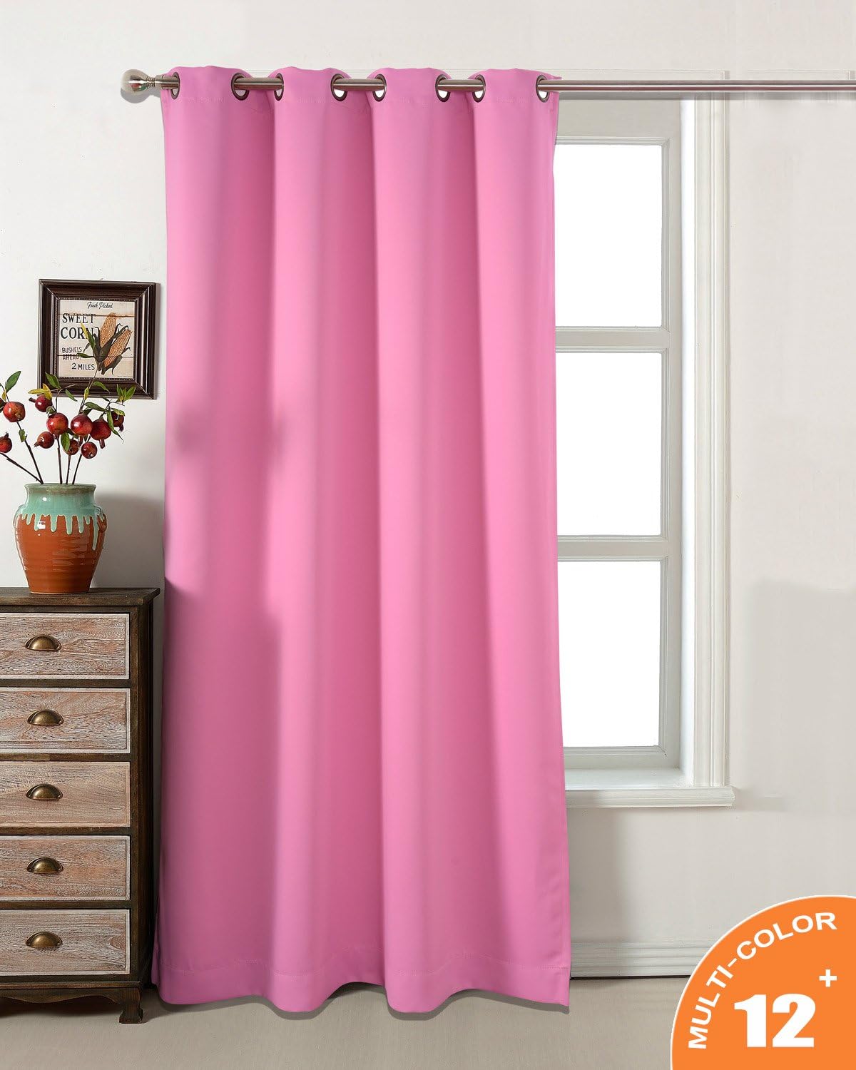 AMAZLINEN Sleep Well Blackout Curtains Toxic Free Energy Smart Thermal Insulated,52 W X 84 L Inch,Grommet Top,1 Panel Pack(Barbie Pink)
