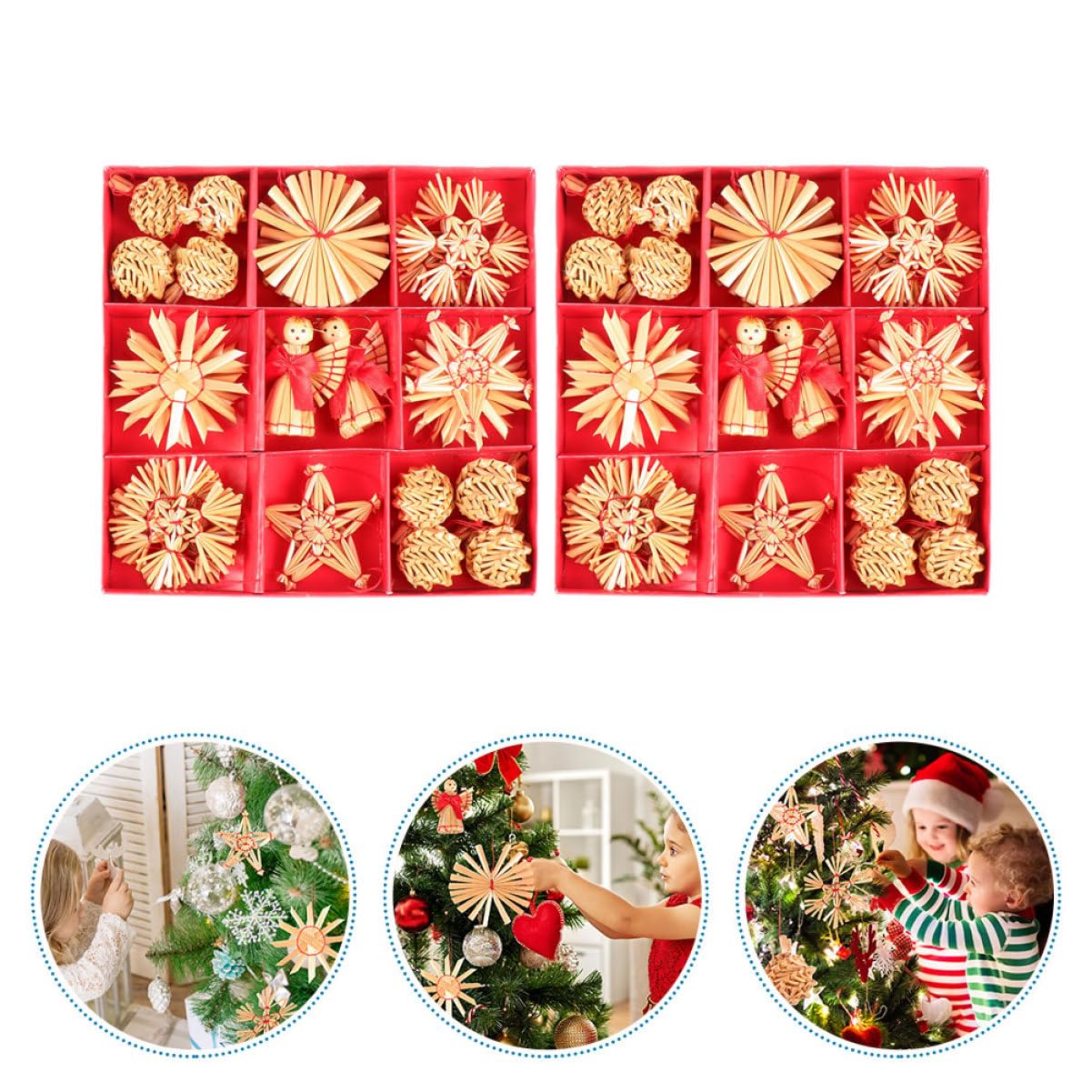 PRETYZOOM 3 Juegos Colgante De De Trigo Manualidades Navideñas Christmas Tree Decorations Guirnalda Decoraciones De Navidad Luces De Decoraciones Navideñas Adorno Colgante 2 Cajas * 3