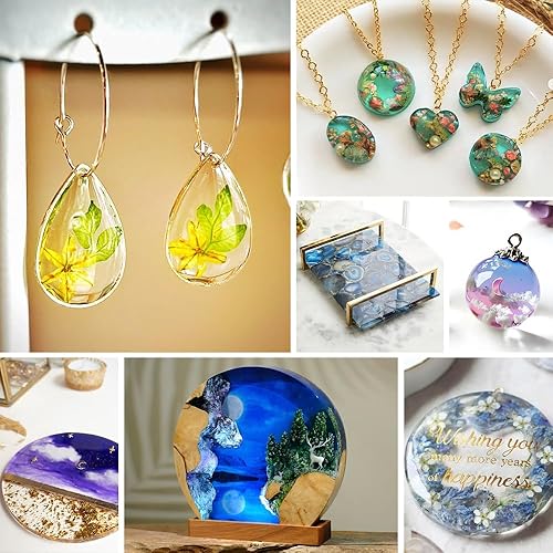 Miniatura 7 de Resina epoxi de 16 onzas, kit transparente para principiantes, resina epoxi transparente para manualidades, fabricación de joyas, relación de mezcla