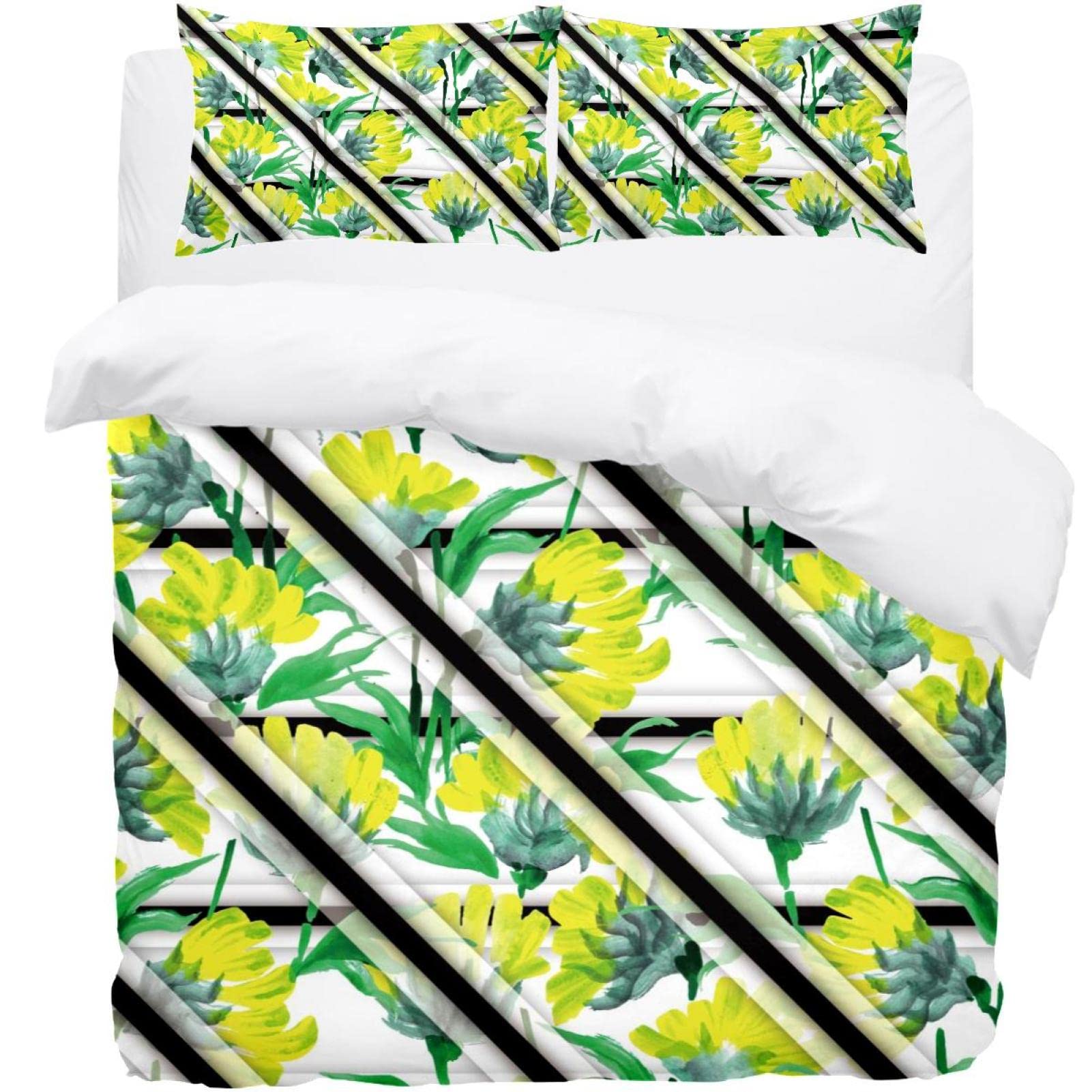 Parure de lit fleurs jaune pour réveiller la décoration de votre chambre à coucher