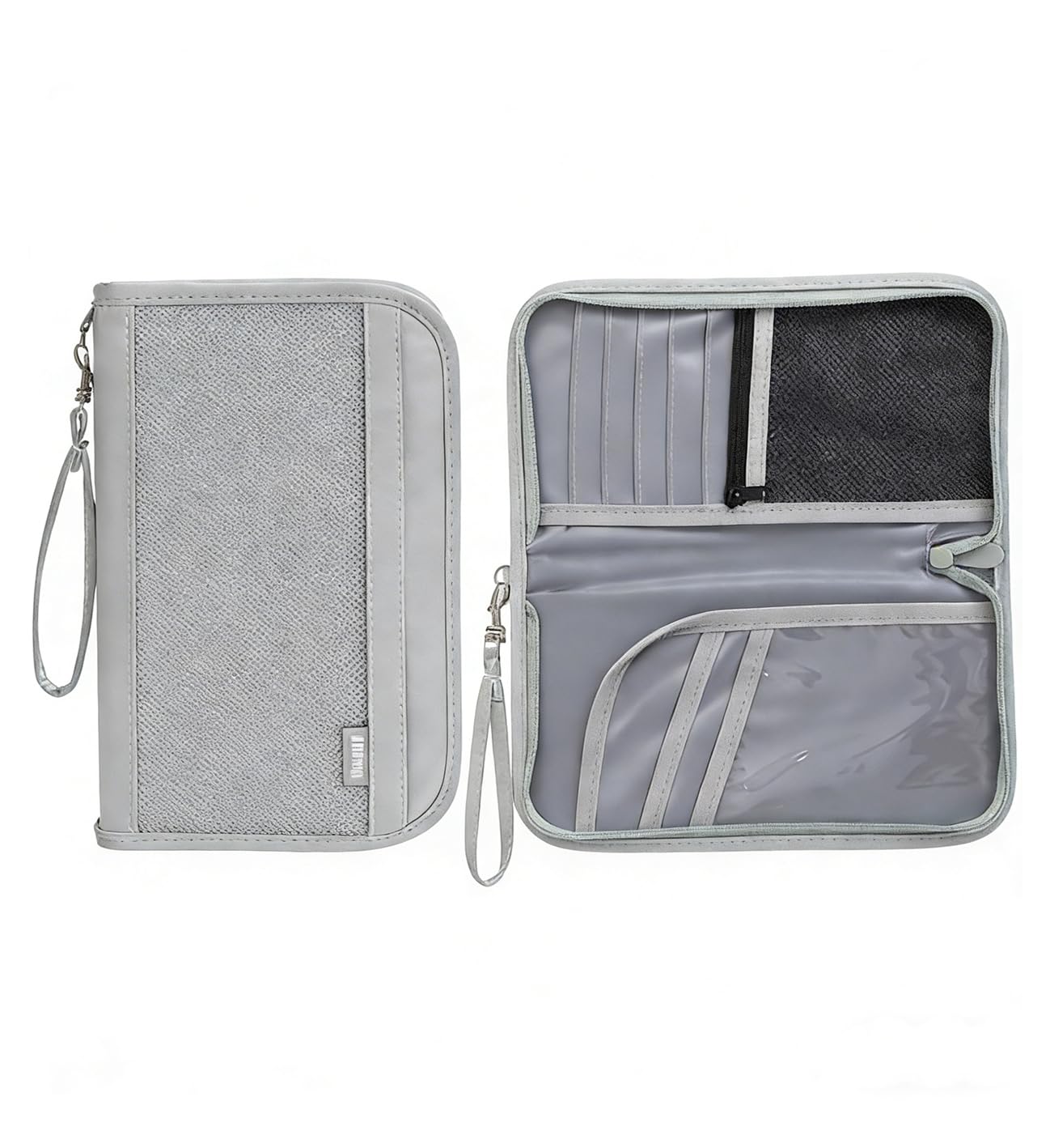 Passport Holder for Travel RFID Blocking Wallet Waterproof Handag Credit Cards Flight Ticket Organizer,Grey