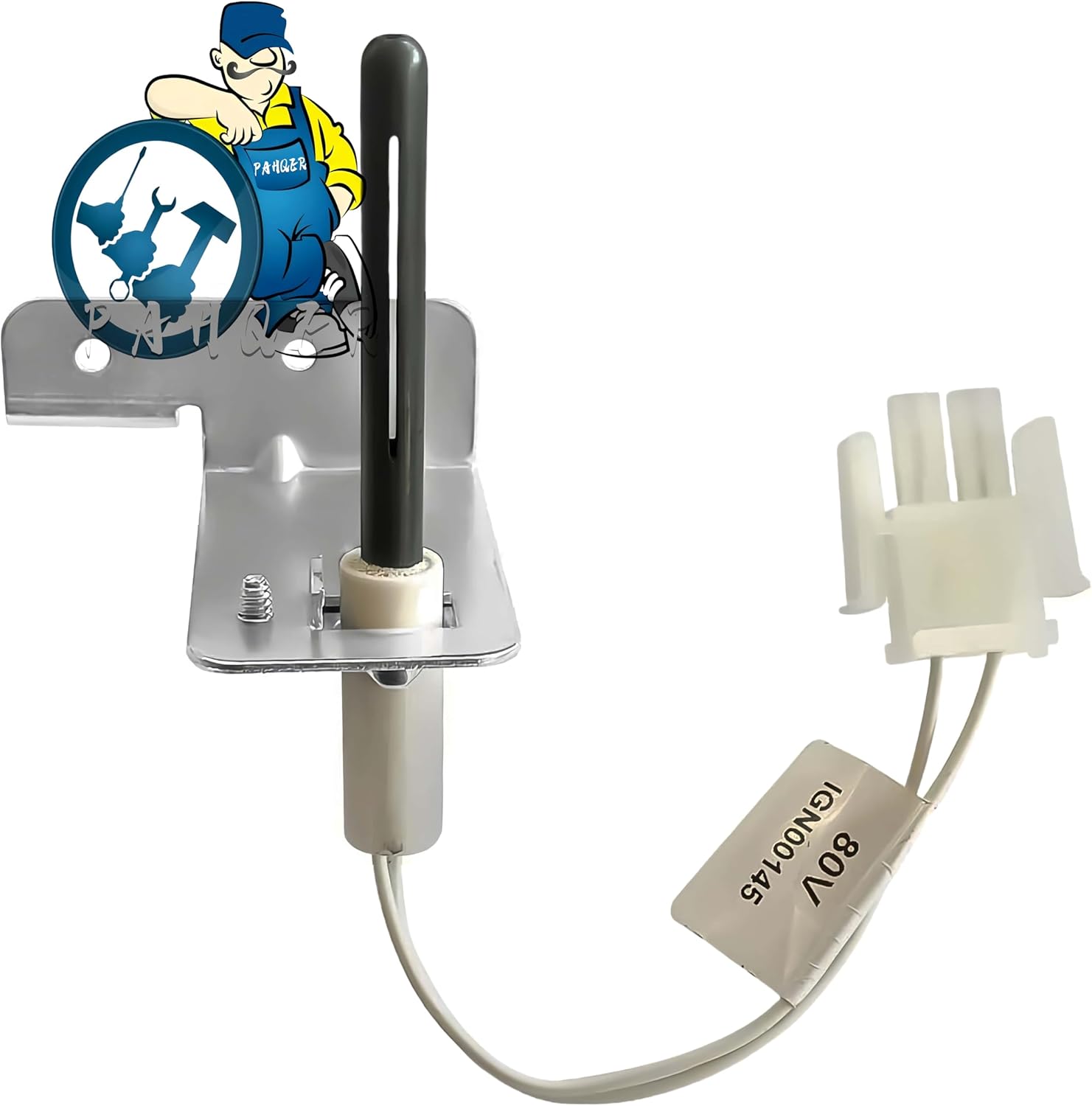 80 Volt Silicon Nitride Igniter， IGN00145 Furnace Ignitors For Furnace Igniters Compatible with Trane IGN145, 768A-815 Hot Surface Ignitor Kit With Mounting Screws -White