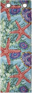 Lunarable Underwater Hanging Pocket Organizer, Floral Arrangement Under The Sea Starfish and Moss Pattern Abstract Nature Scene, Printed Polyester Storage Bag with Pockets, 9" x 27", Multicolor