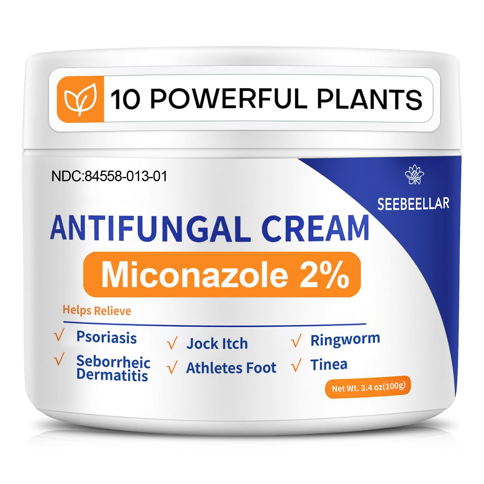 Miconazole 2% Antifungal Cream 3.4 oz for Athletes Foot and Ringworm