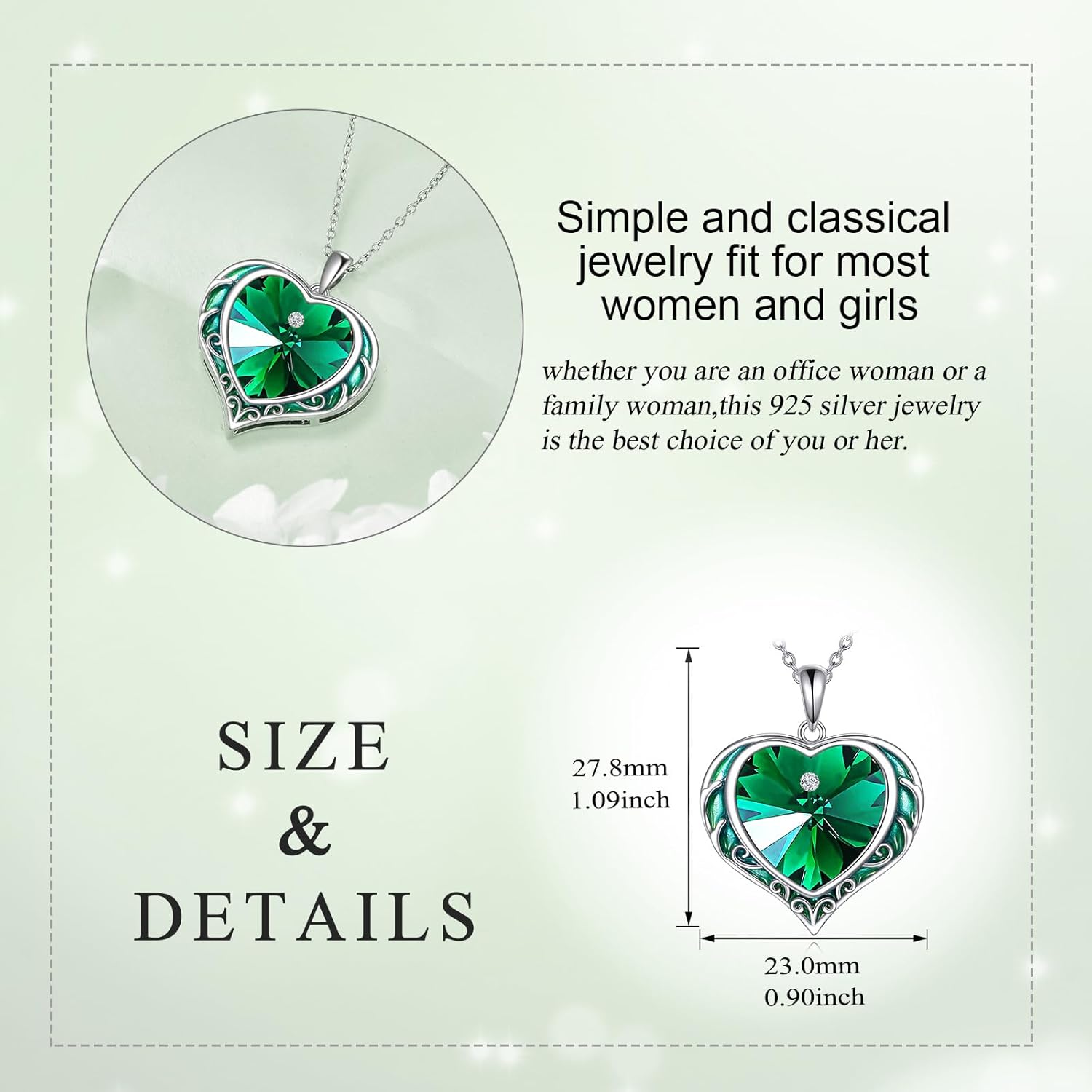 Necklaces for Women, Love Heart Pendant with Austrian Crystals, Jewelry Gifts for Wife, Sterling Silver Heart Necklaces, Birthday or Chrismas Holiday Gifts for Her, Mom - Image 6