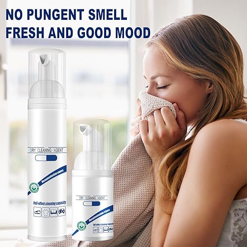 Miniatura 5 de Limpiador de espuma en seco, spray de espuma limpiador de burbujas, removedor de manchas de ropa activa con enzimas, limpiador en seco rápido para
