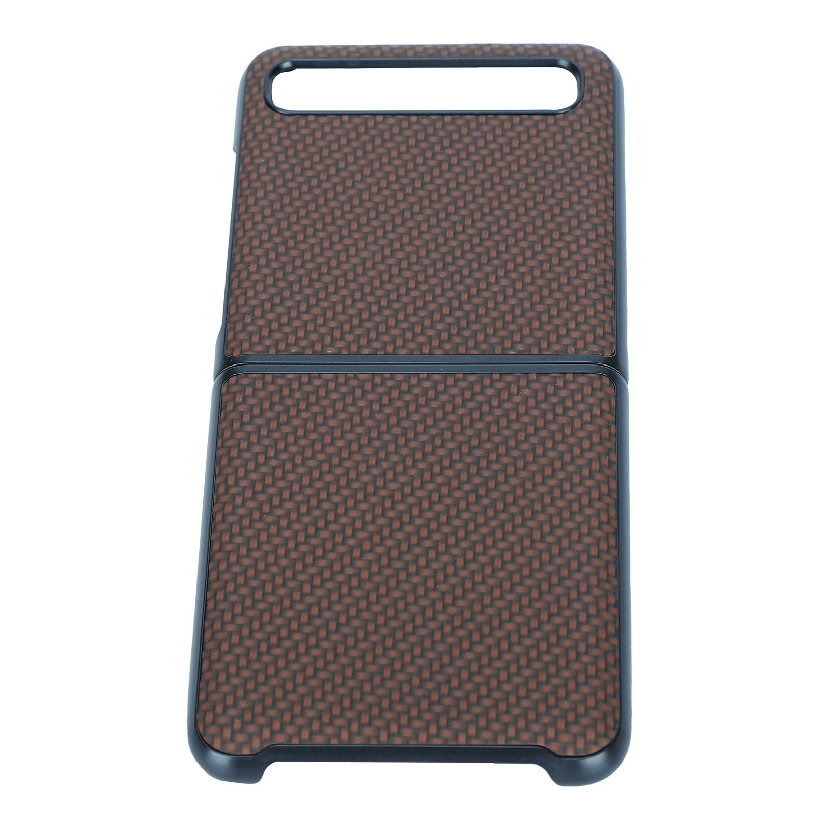 Wakects Carbon Fiber Textured Phone Case for Z Flip (BROWN)