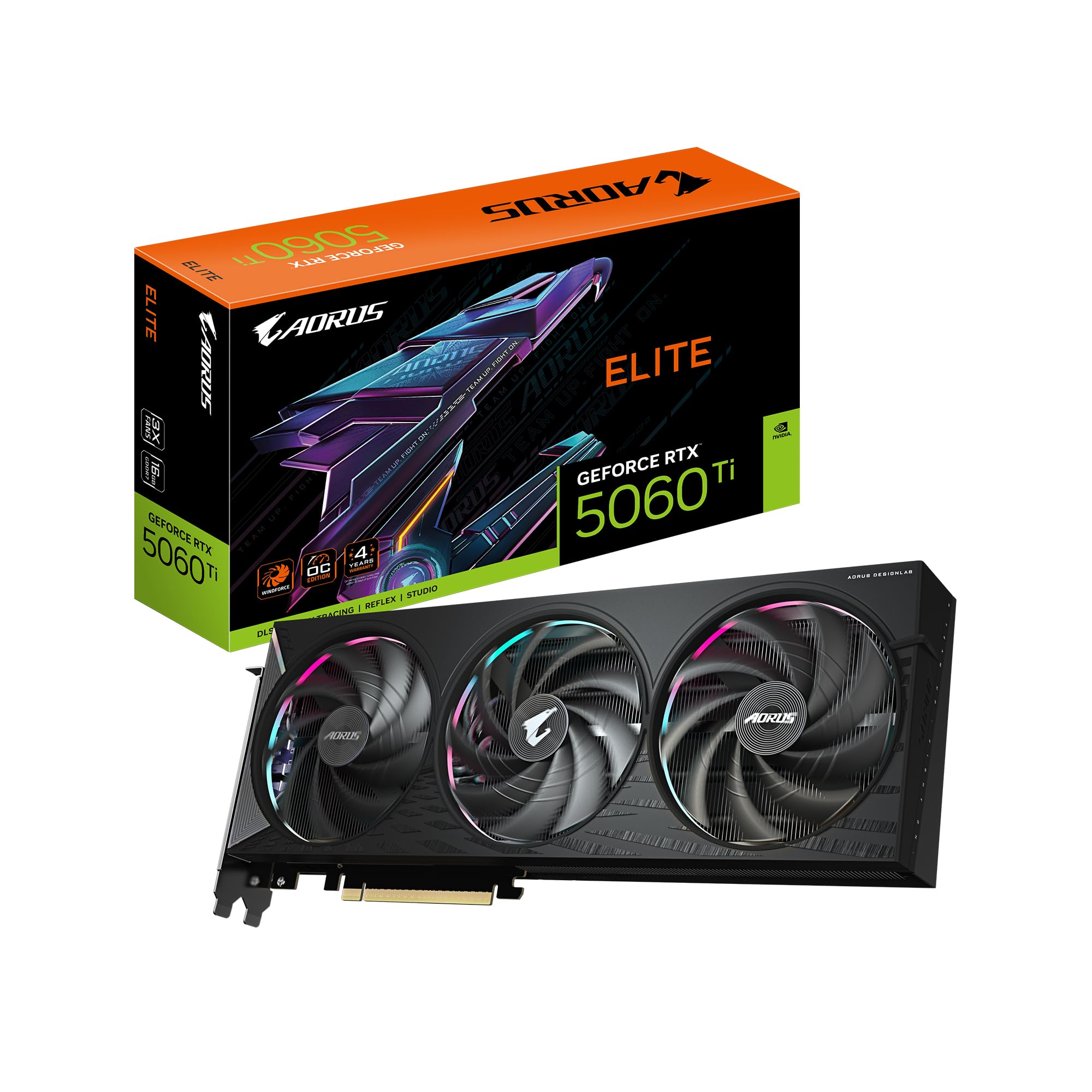 GIGABYTE AORUS GeForce RTX 5060 Ti Elite 16G Graphics Card, 16GB