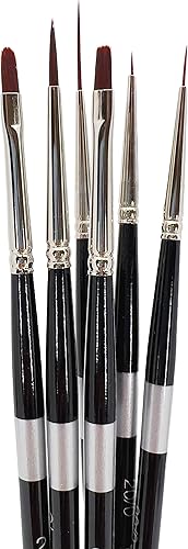 Miniatura 6 de Trekell Crimson Taklon - Juego de pinceles de pintura acrílica, varios pinceles profesionales para pintura al óleo, acuarela y gouache, asas de