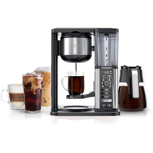 Ninja Specialty Coffee Maker | Includes 10-Cup Carafe, Fold-Away Frother, Permanent Filter & Removable, Dishwasher Safe Reservoir | 6 Brew Styles, 8 Cup to Travel Mug to Pot Sizes | Black | CM401