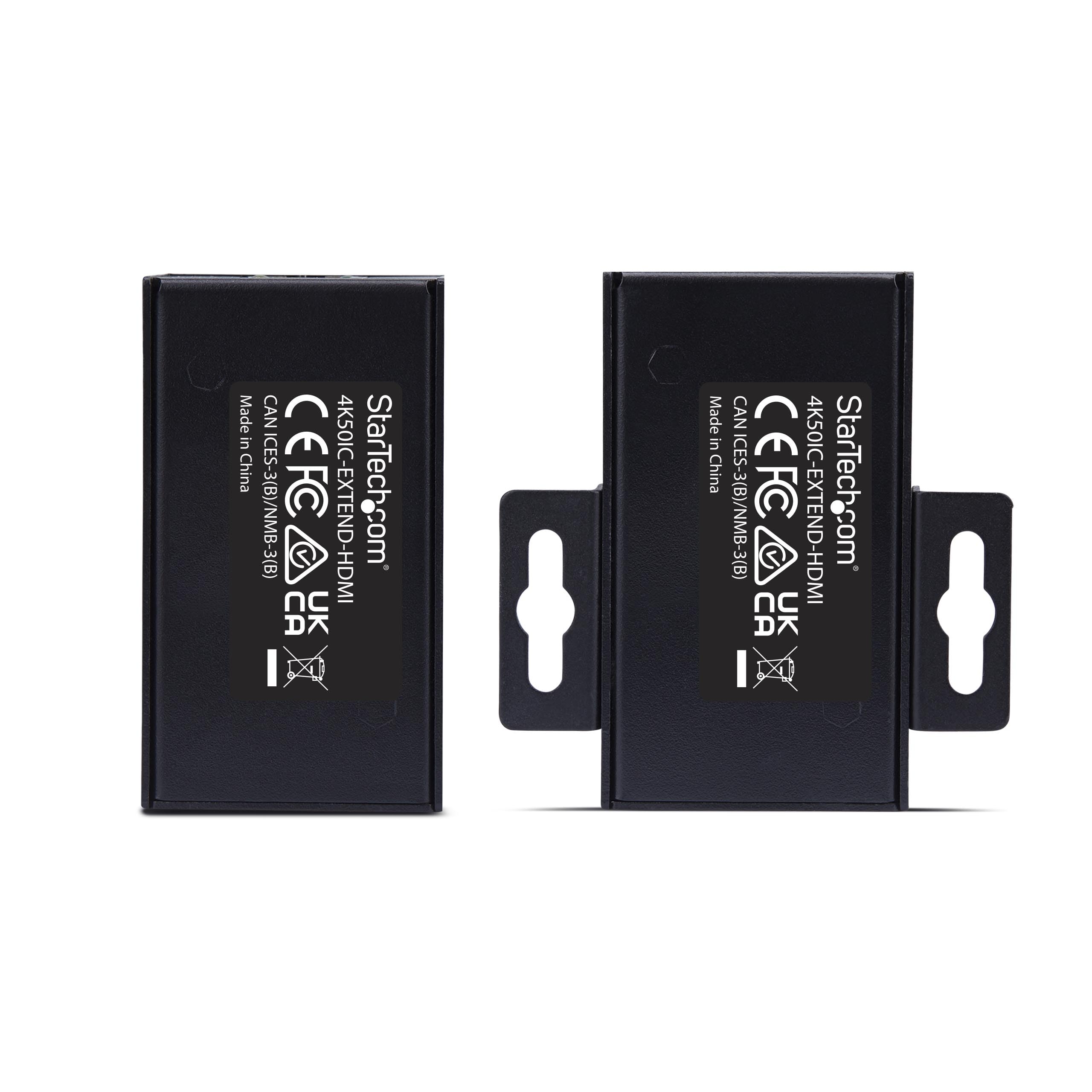 StarTech Extensor HDMI por CAT5e/CAT6 4K 60Hz HDR Audio 7.1 PoC 60m | Compatible con HDCP 2.2, Audio Dolby Digital y DTS, Soportes de montaje incluidos