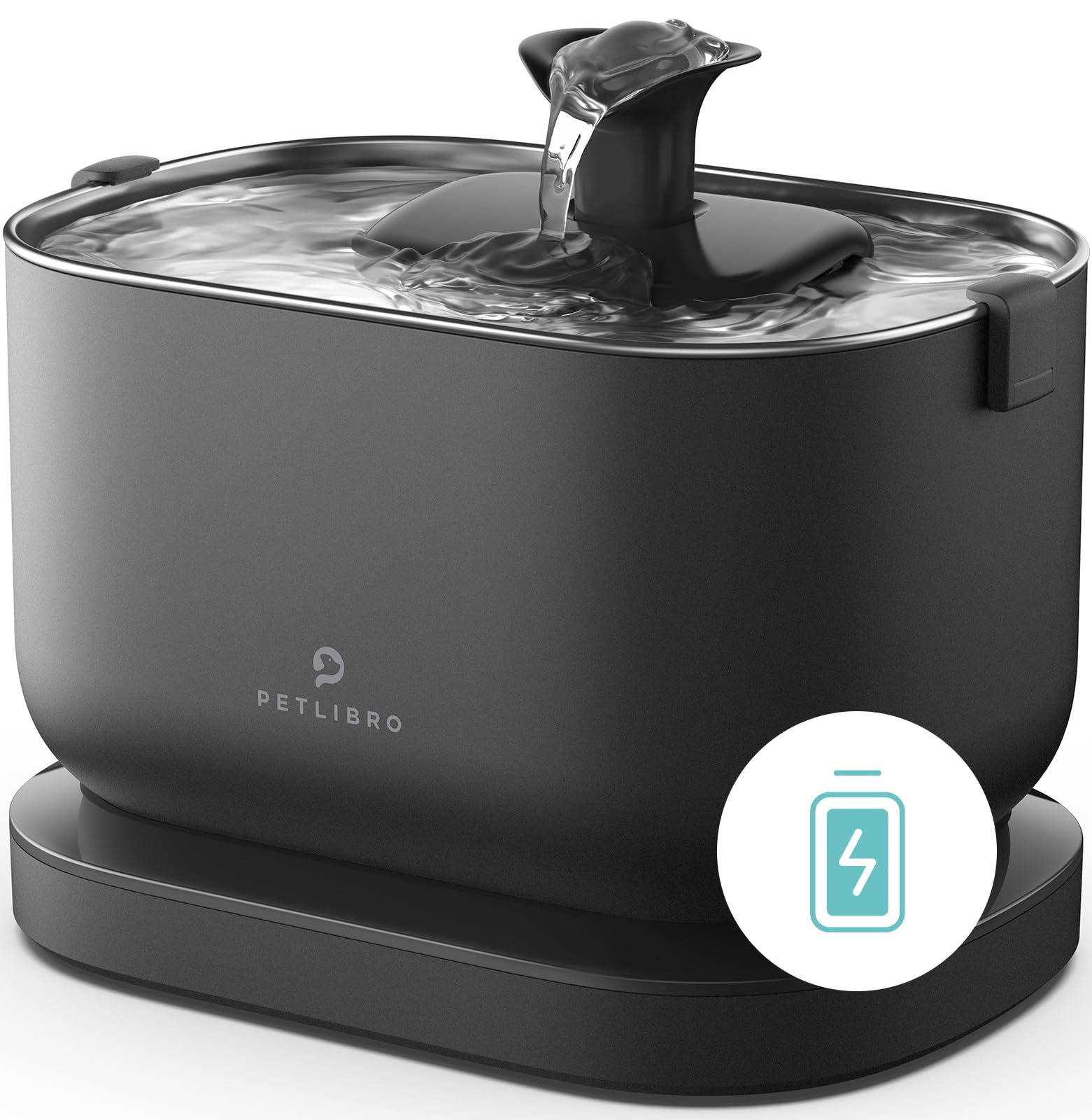 PETLIBRO Fuente para Gatos sin Cable con Sensor de Movimiento, Dockstream 2,5L Bebedero Gatos con Pilas 5000mAh, 23dB Ultra Silenciosa, Fácil de Limpiar, sin BPA, Dispensador Agua Gatos