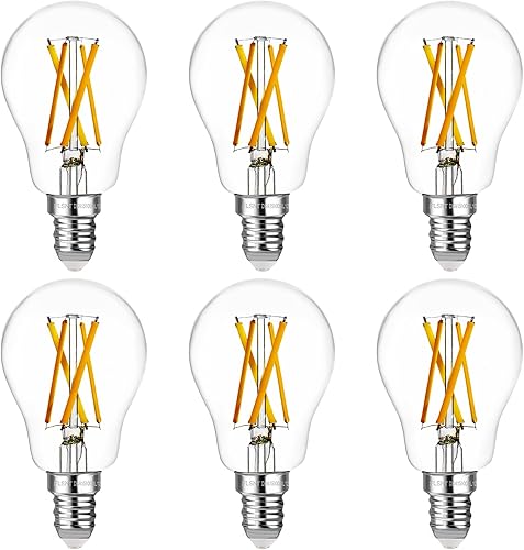 FLSNT Bombillas LED A15 E12 para candelabro equivalente a 60 W, bombillas LED Edison para candelabro, regulables, blanco suave de 2700 K, CRI alto