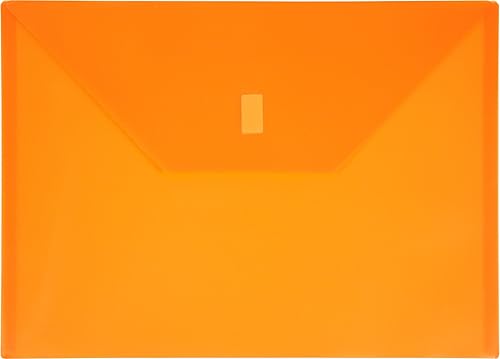 Sobres de plástico línea diseño R de Lion (22080-CR-6P), sobres de poliéster transparente (9 38 x 13 pulgadas, paquete de 6 unidades., Anaranjado