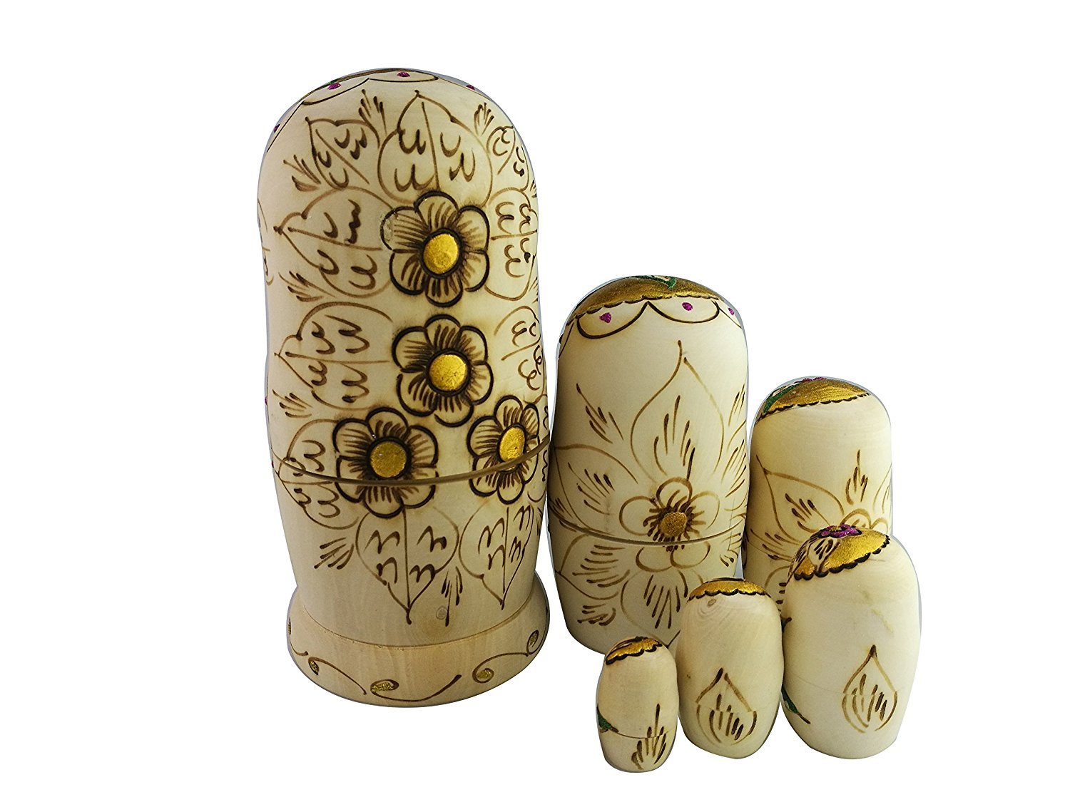 Poupées Russes En Bois Winterwor Lot De 7 Poupées Longues Tressées