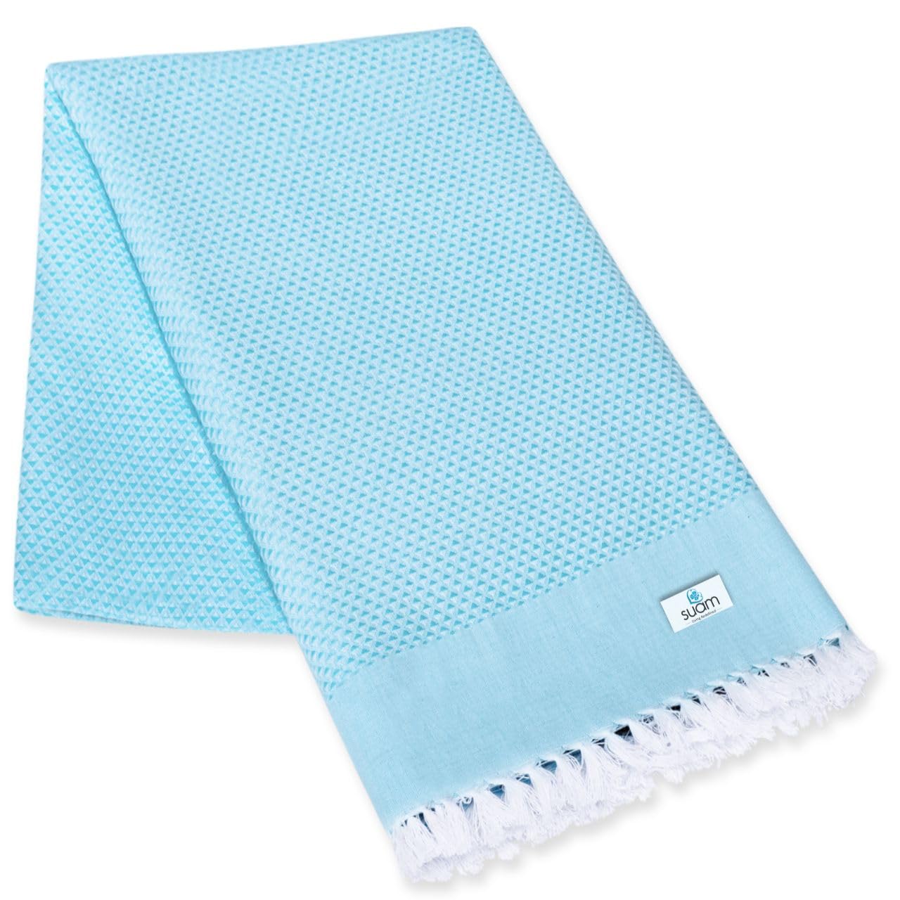 Suam Mellow Turkish Cotton Bath Towel - 30x60 Inches - Super Absorbent, Quick Dry, Pre-Shrunk For Beach & Spa