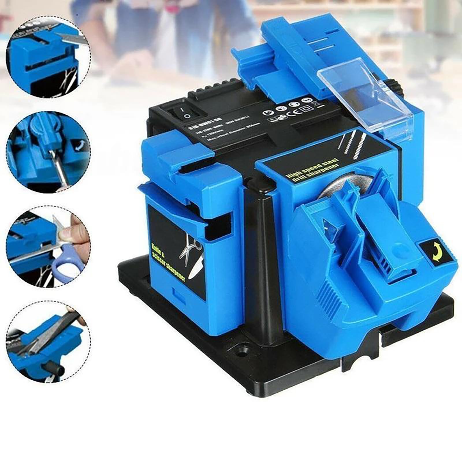 Affilatrice Per Forbici Multifunzionale, Affilatrice Elettrica Per Forbici, Punta Affilabile Da 3 a 13 Mm E Pialla Affilabile Da 6 a 51 Mm, Angolo Regolabile Da 15 a 50°, Per Studio E Domestico