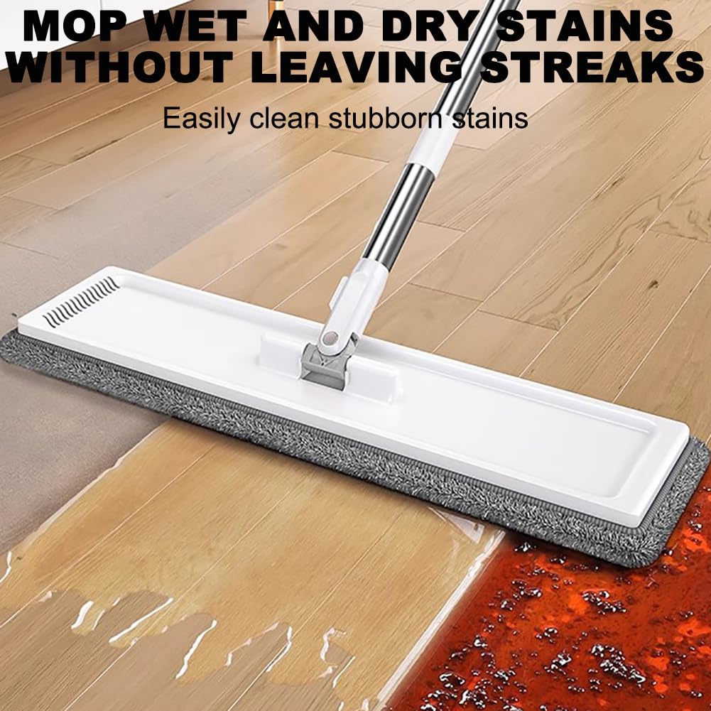 Zestaw mopów do separacji na mokro i na sucho, funkcja namaczania i wykręcania, 360 ° Spin Mop z metalowym uchwytem, 10 ściereczek do wymiany mikrofibry, wiadro do mopa domowego