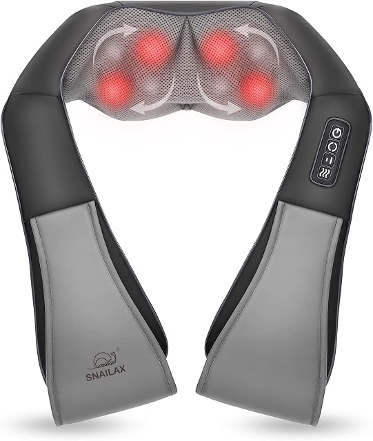Shiatsu Back Neck and Shoulder Massager with Heat - Deep Kneading Pillow Massager for Neck Shoulder Lower Back Foot Muscle Pain Relief, Electric Body Massager for Car,Home,Office use