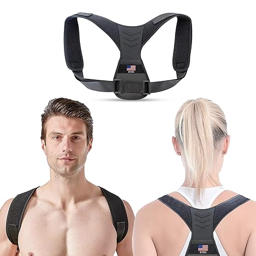 Corrector de postura para hombres y mujeres Soporte de espalda superior para soporte de clavícula y proporciona alivio del dolor en cuello y