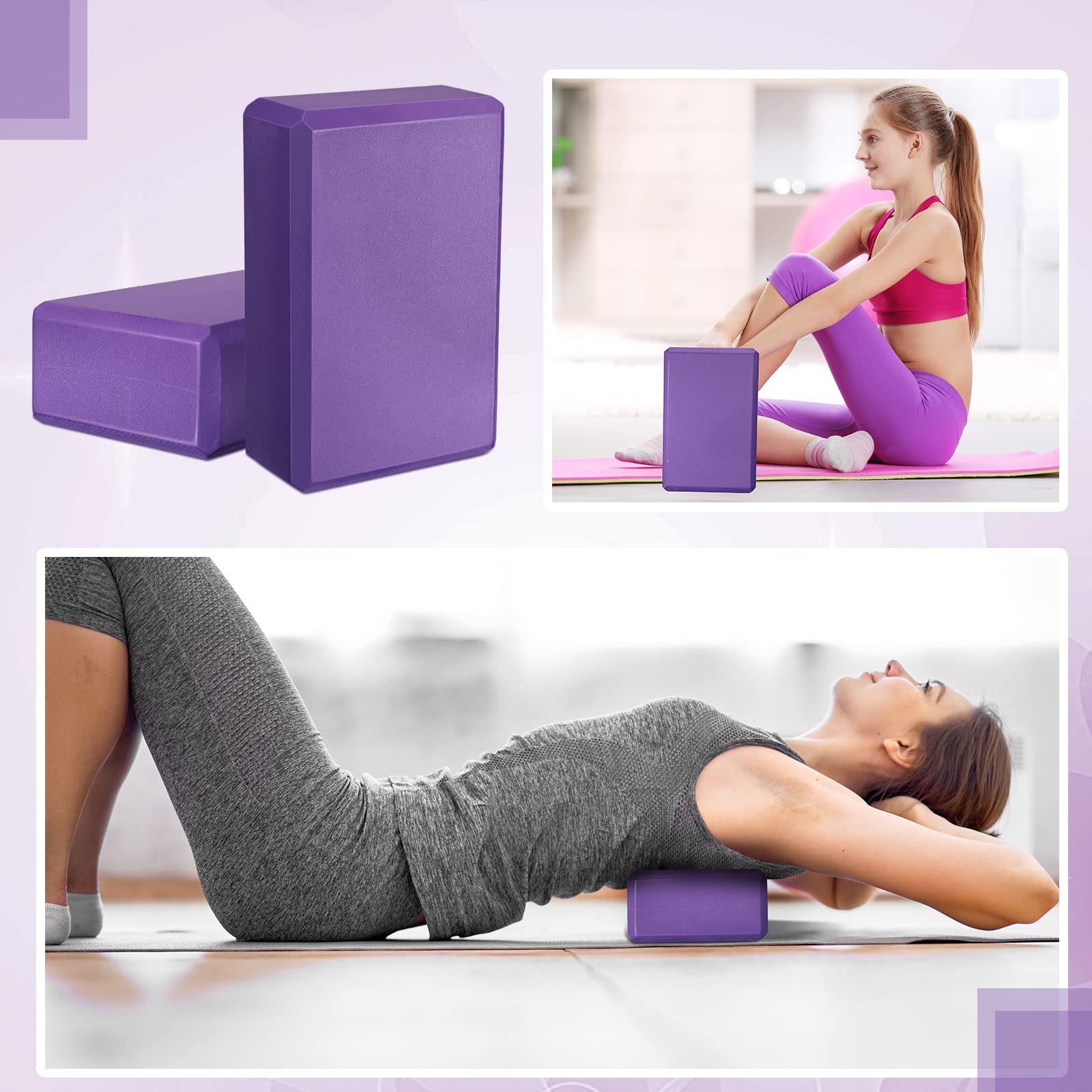 Yoga-Blöcke aus EVA-Schaum, stützend, weich, rutschfest, Gymnastikblöcke, leichte Tanzblöcke zum Dehnen, Yoga-Zubehör für Frauen, Yoga, Pilates, Meditation, 10 Stück
