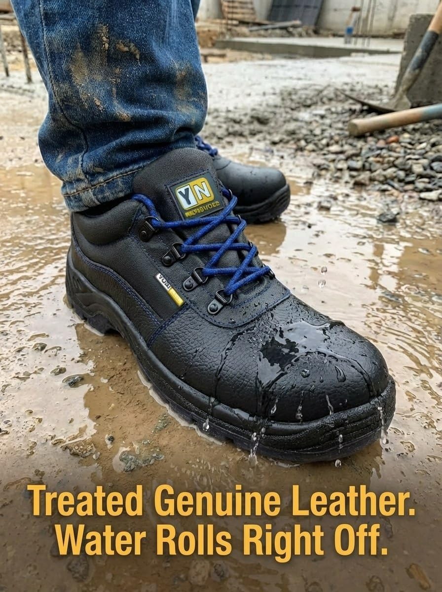 Half-Boots Unionshoes - Composite Safety Toe Work Boots for Mens - Lightweight and Durable - Slip, Oil & Chemical Resistant Outsoles - Ideal for Warehouse and Construction Work