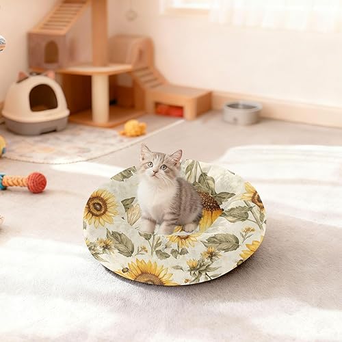 Miniatura 3 de Pet Dog Beds Relieve Stress Fluffy Dog Pillow Bed for Small Size Pets Sleeping M Aesthetic Sunflower Neutral