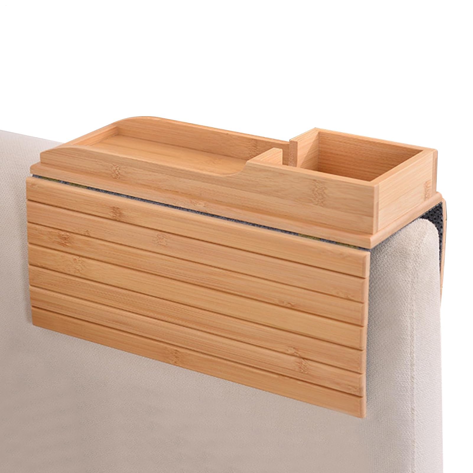 Bandeja plegable para reposabrazos de sofá, para bebidas, aperitivos, mandos a distancia y objetos pequeños, versátil soporte para tazas de sofá y solución de almacenamiento para sala de estar