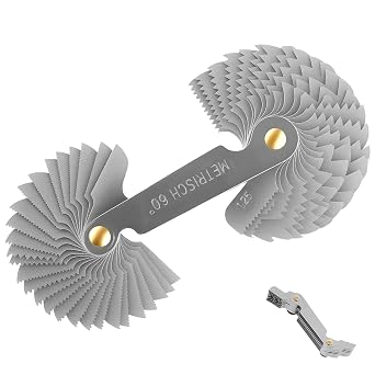 Metric & Imperial Screw Gauge, Thread Pitch Gauges Measure Tool Set, Stainless Steel Thread Gauges, Whitworth 55 Degree & Metrisch 60 Degree Thread Pitch Gauge for Industrial Measurement