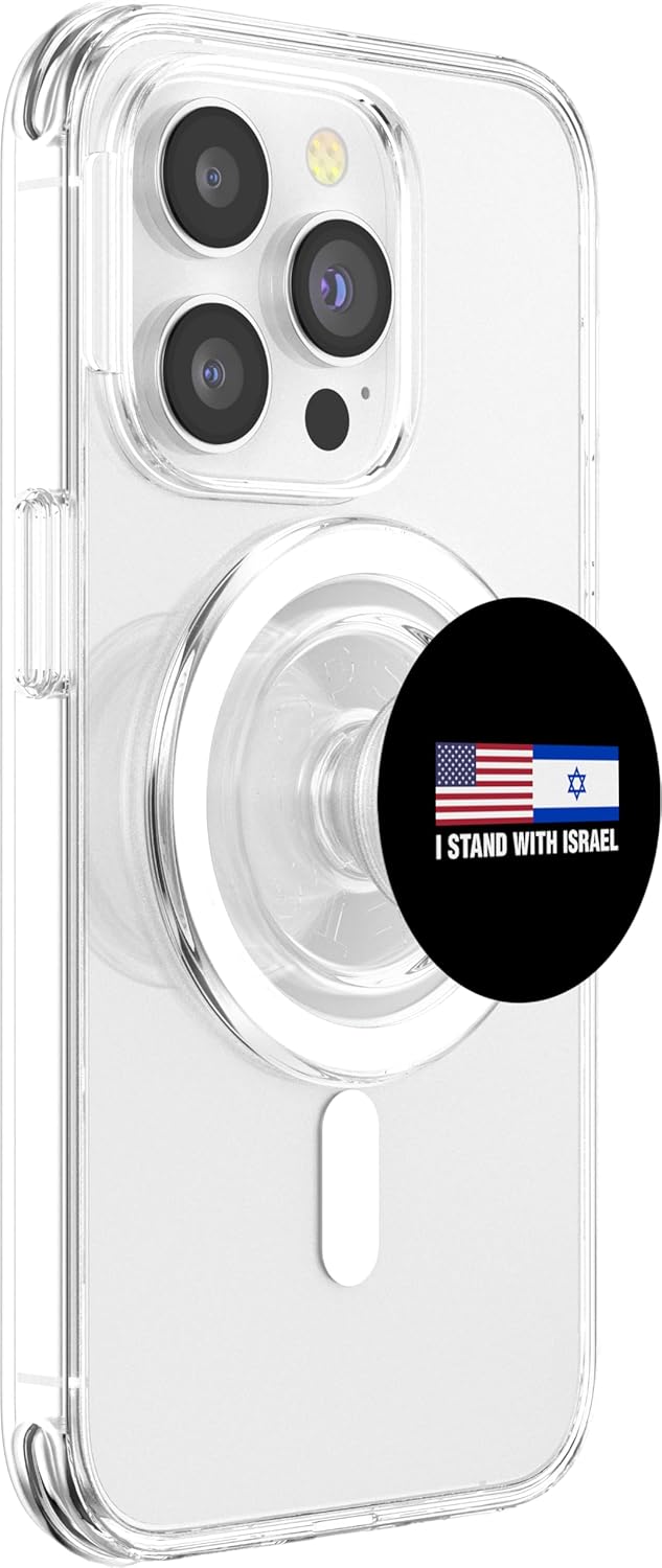 I Stand With Israel American Flag PopSockets MagSafe PopGrip for iPhone