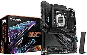 GIGABYTE Placa-mãe X870E AORUS Elite X3D AMD AM5 LGA 1718 ATX, suporta processadores AMD Ryzen 9000/8000/7000, DDR5, fase de alimentação 16+2+2, 4X M.2, PCIe 5.0, WiFi 7, 5 GbE, garantia de 5 anos