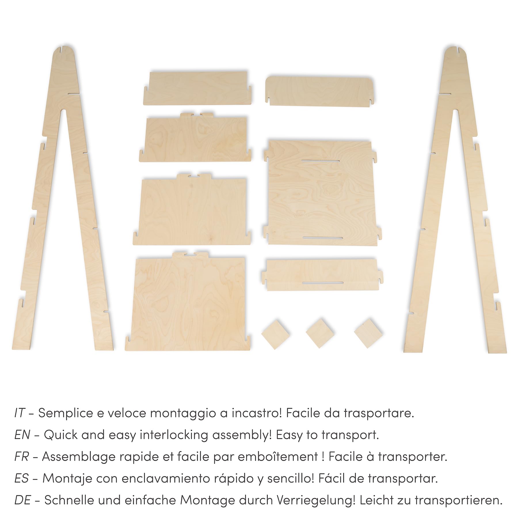 Expositor de Suelo, de Madera, Escalera, fácil Montaje enclavado, 4 estantes, Natural y sostenible, H. 144 cm