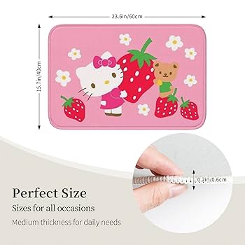 Amazon | ハローキティ バスマット トイレマット 足ふきマット