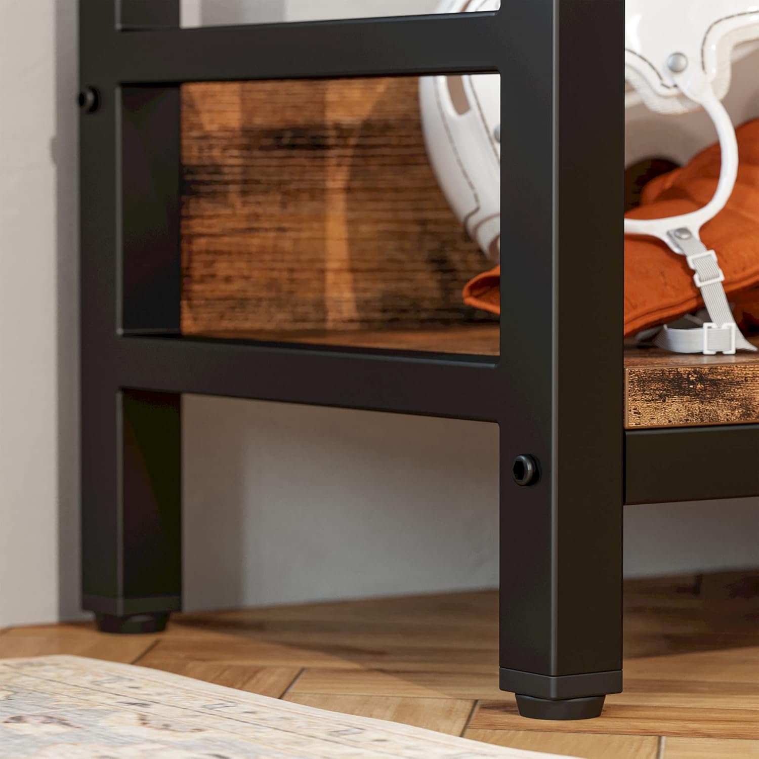 IRONCK Corner Bookshelf 6 Tiers, Industrial Corner Bookcase with Baffles Etagere, L Shaped Bookshelves with Metal Frame, Corner Shelf Storage Rack for Living Room Home Office