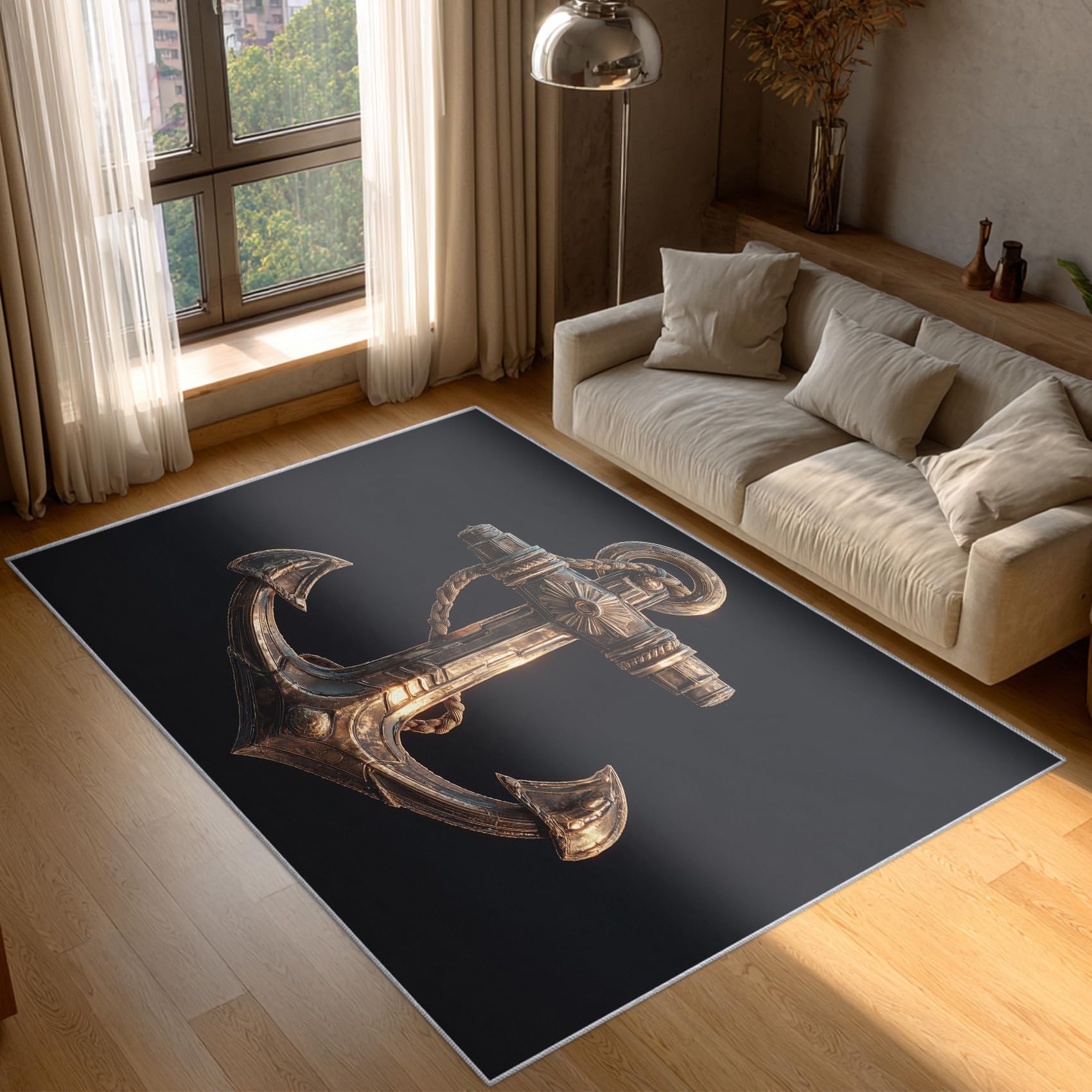 Tapis de salon antidérapant résistant pour animaux et enfants